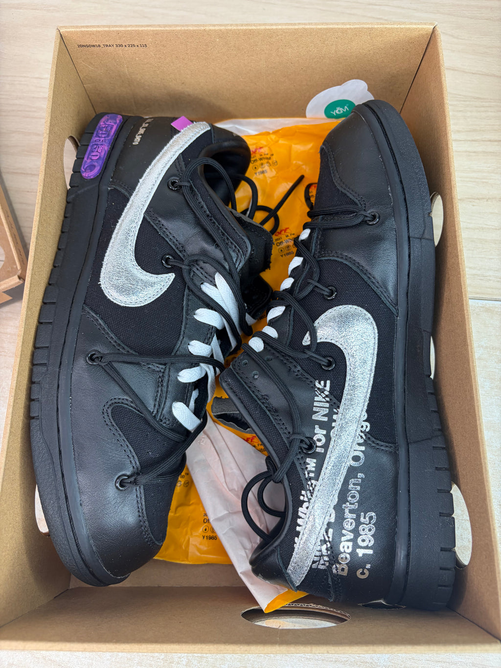 Sz 11M Dunk Low Off White Lot 50 - Preowned, Original Box