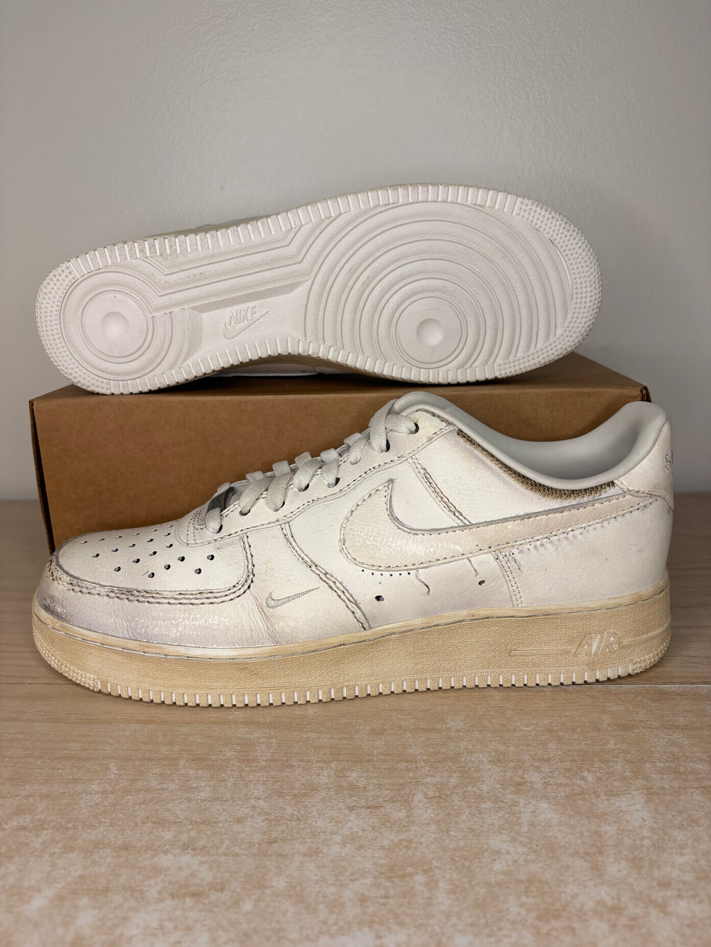 Sz 14M AF1 Low Dirty Triple White - Brand New, No Box