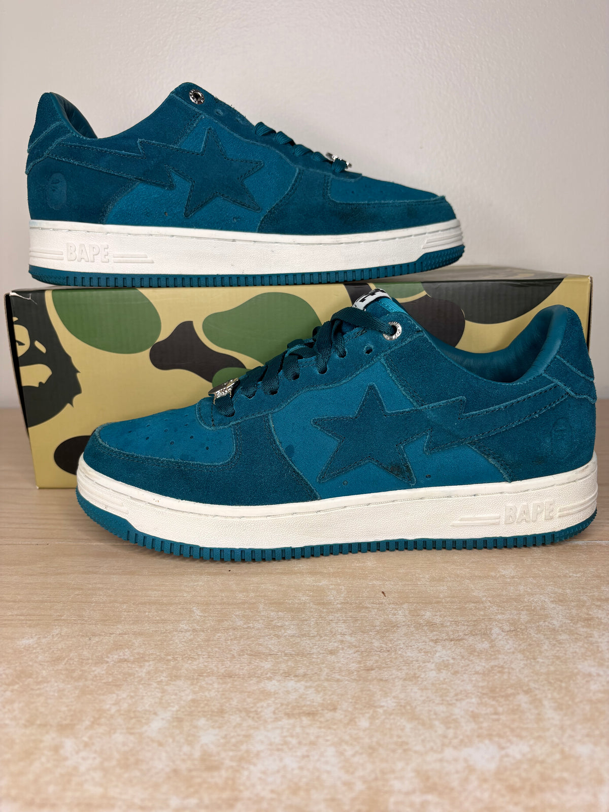 (2022) Sz 9M Bapesta Low ‘Suede Green’ - Preowned, Original Box