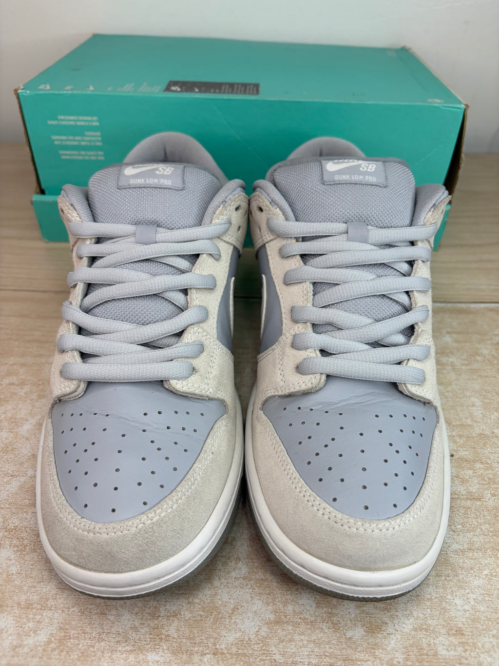 (2018) sz 10M Nike SB Low Summit White Wolf Grey - Preowned, Same Era Rep Box