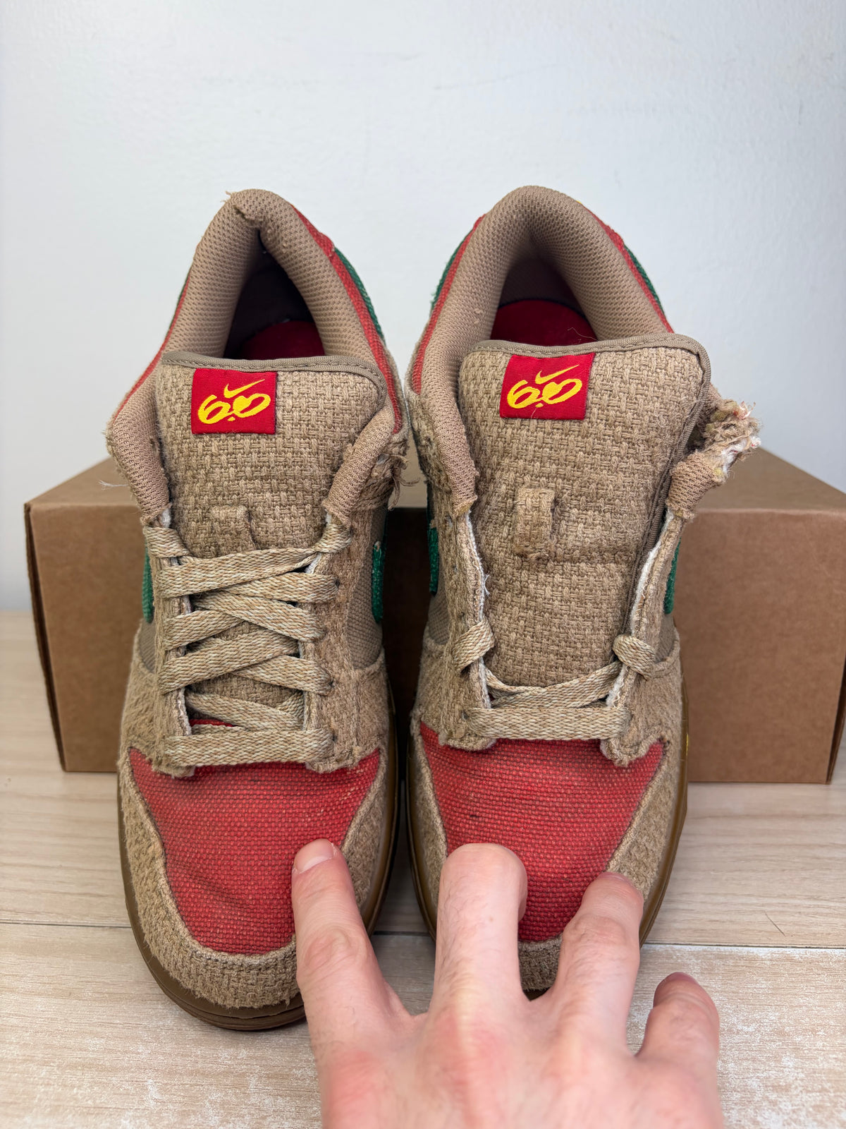 (2010) sz 7M Dunk Low 6.0 Rasta Hemp - Preowned, No Box