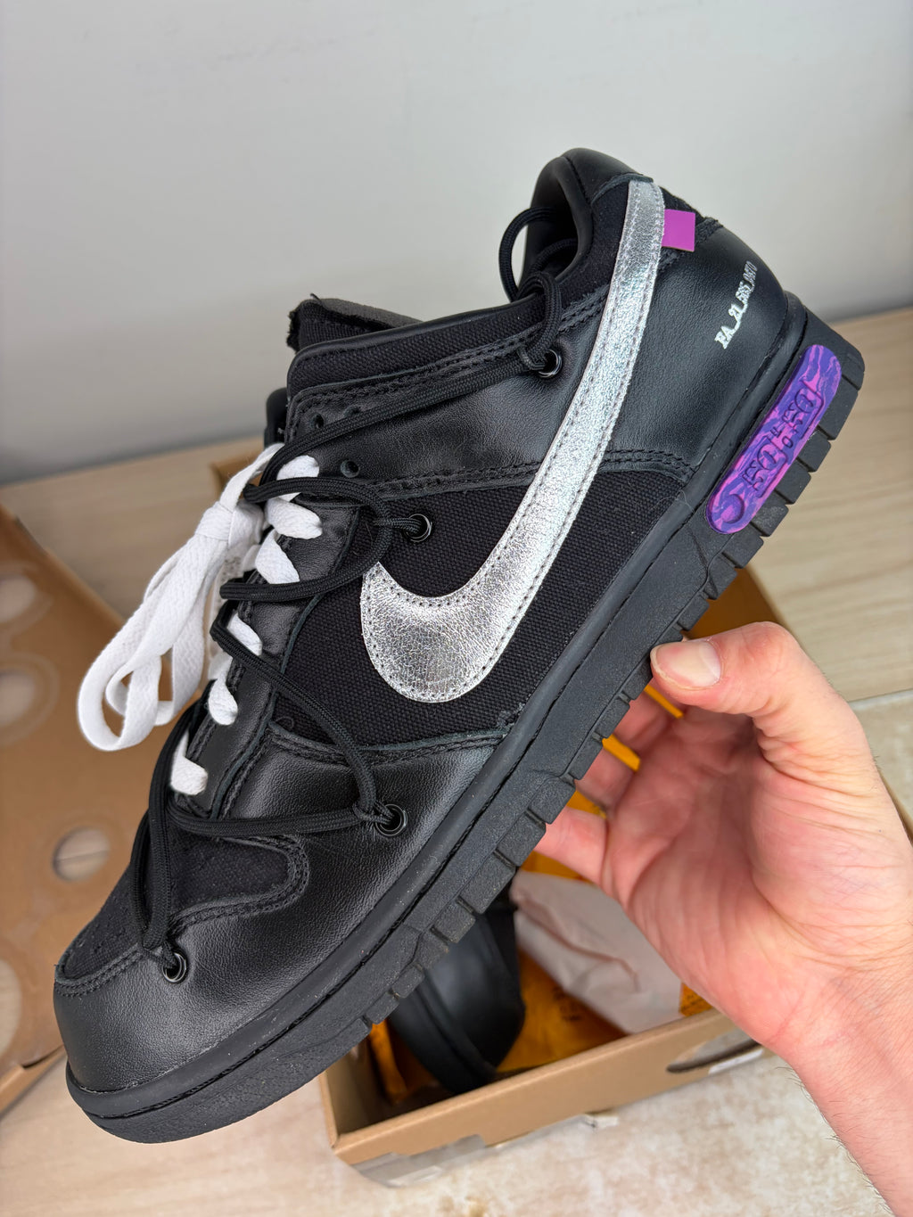 Sz 11M Dunk Low Off White Lot 50 - Preowned, Original Box