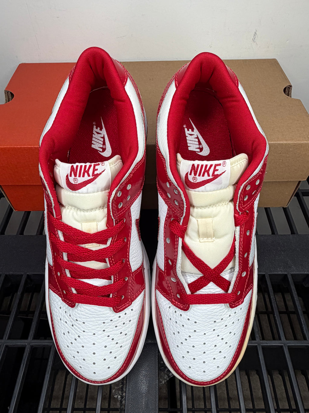 (2001) sz 8M Dunk Low COJP OG Red Patent - Brand New, Original Box