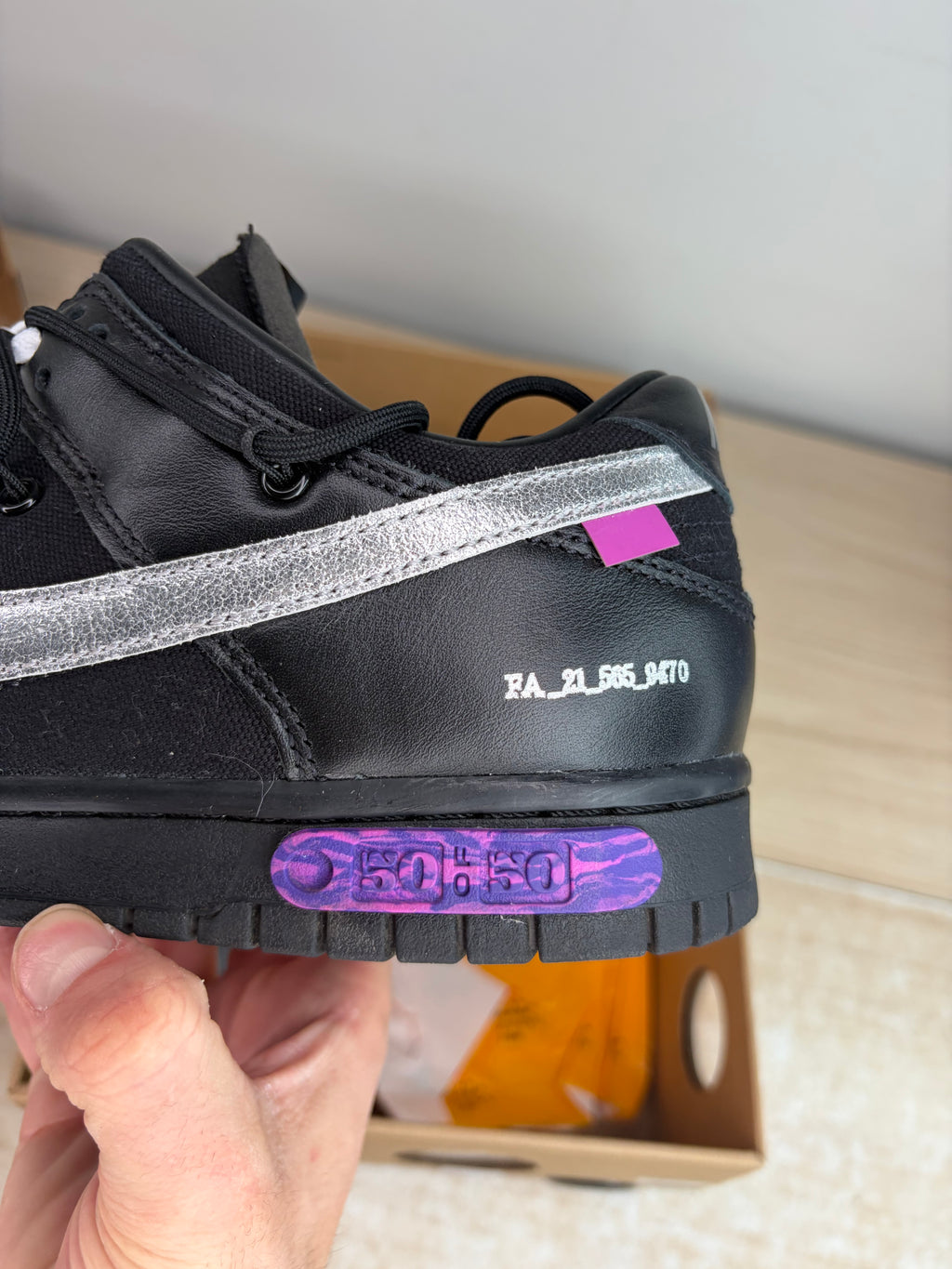 Sz 11M Dunk Low Off White Lot 50 - Preowned, Original Box