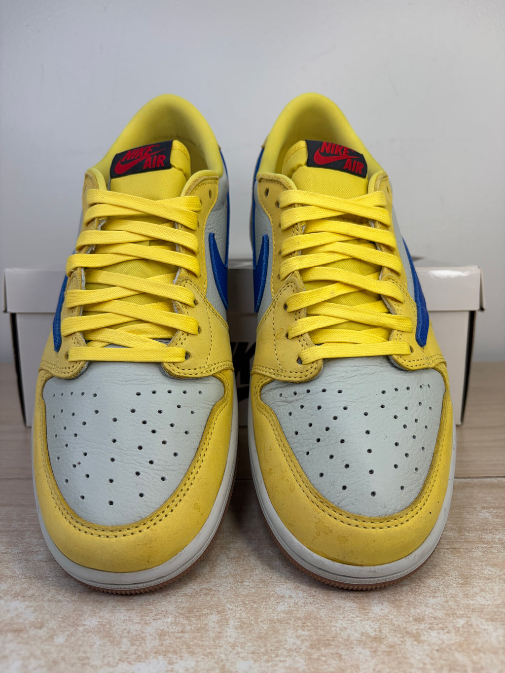 Sz 10.5M Jordan 1 Low Travis Scott Canary - Preowned, Original Box