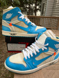 (Promo Sample) Sz 12M Jordan 1 Off White University Blue - Preowned, Original Sample Box