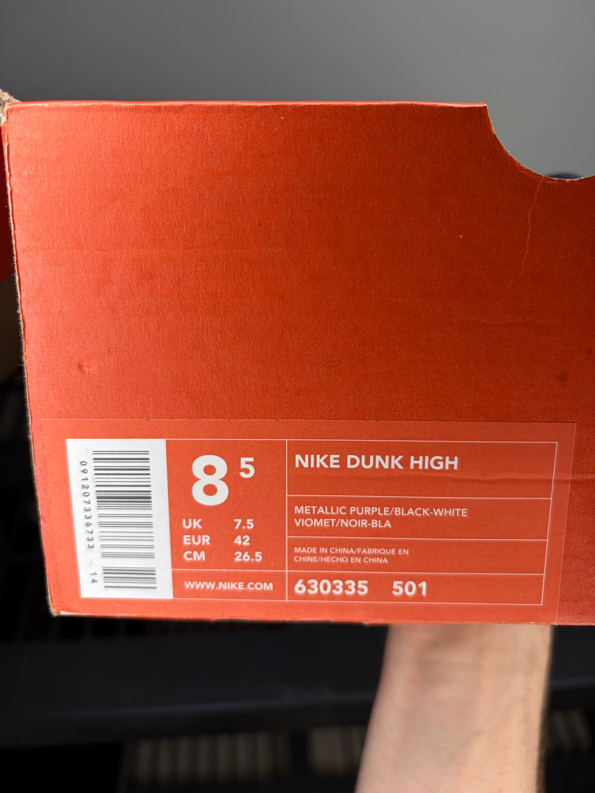 (2002) sz 8.5M Dunk High Metallic Purple Black - Brand New, Original Box