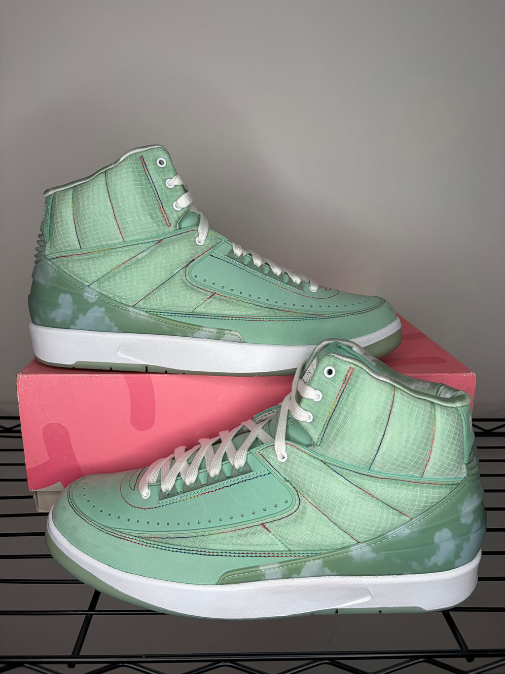 (1/100 FNF Sample) Sz 12M Jordan 2 JBalvin Green - Brand New, Promo Box