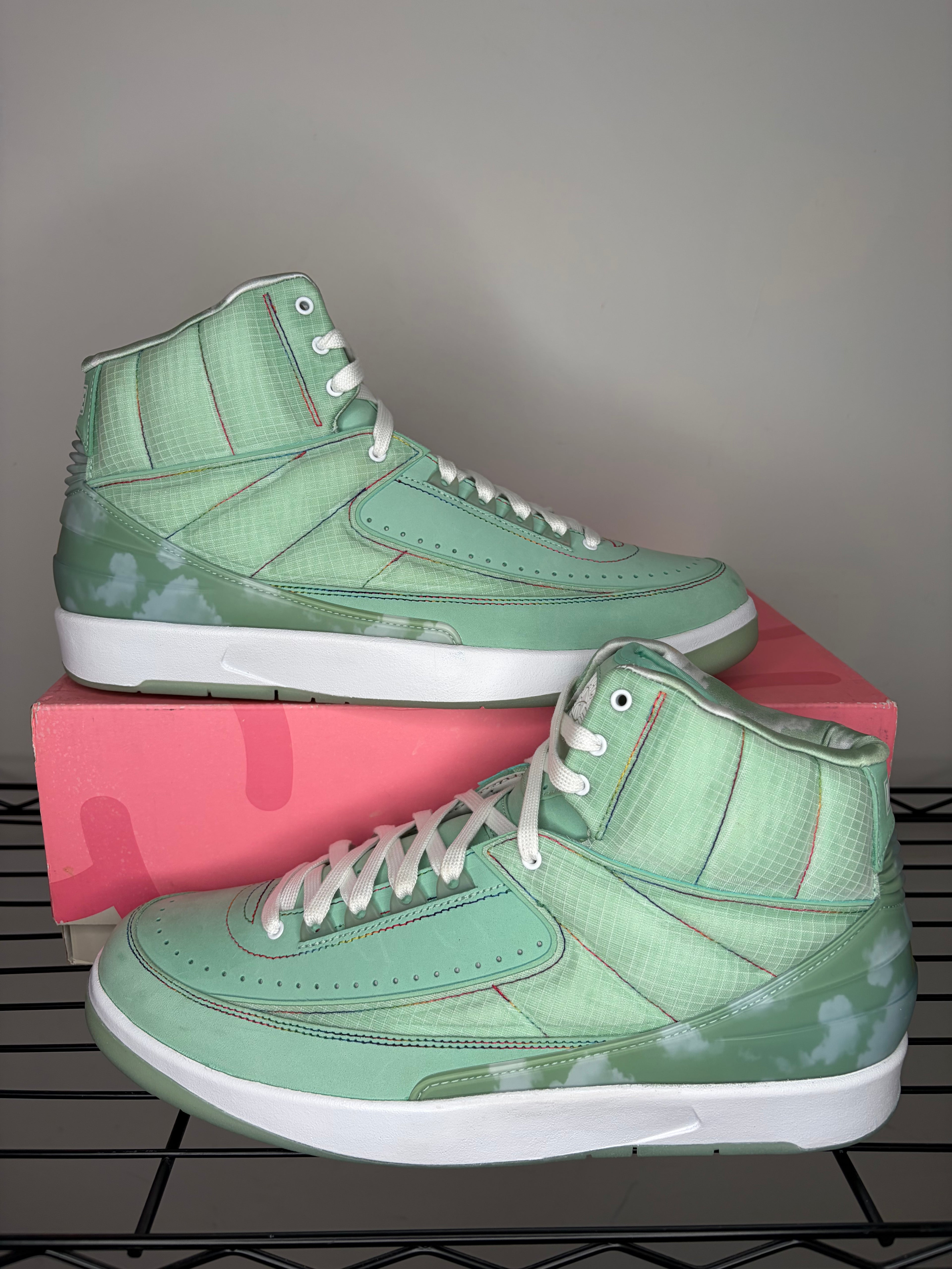(1/100 FNF Sample) Sz 12M Jordan 2 JBalvin Green - Brand New, Promo Box