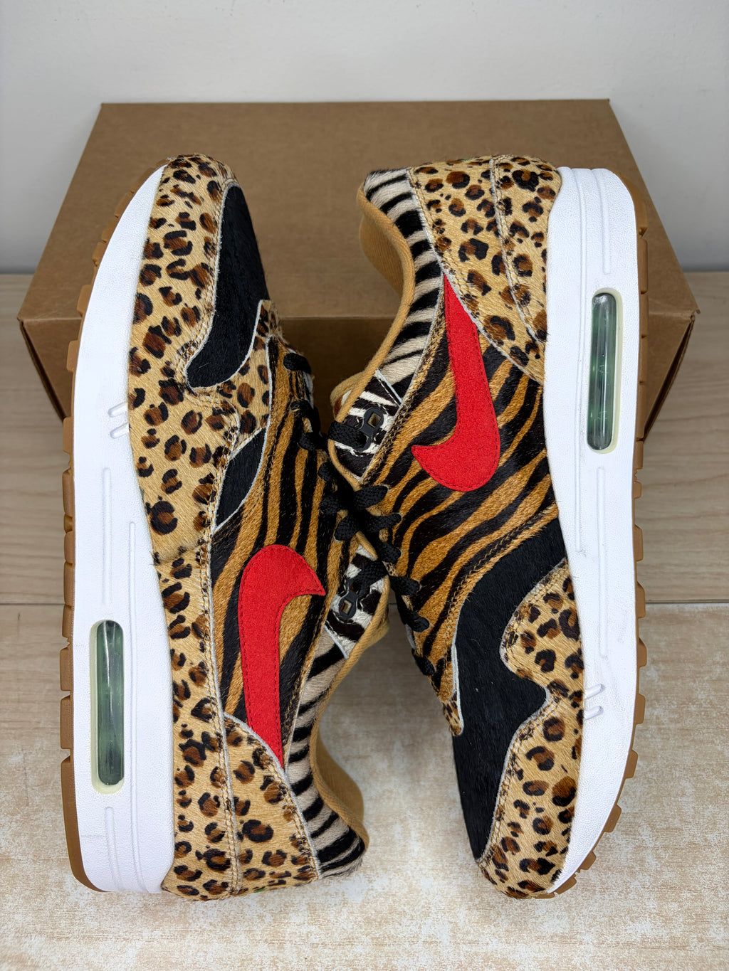(2018) sz 13M Air Max 1 x Atmos Animal Pack - Preowned, No Box