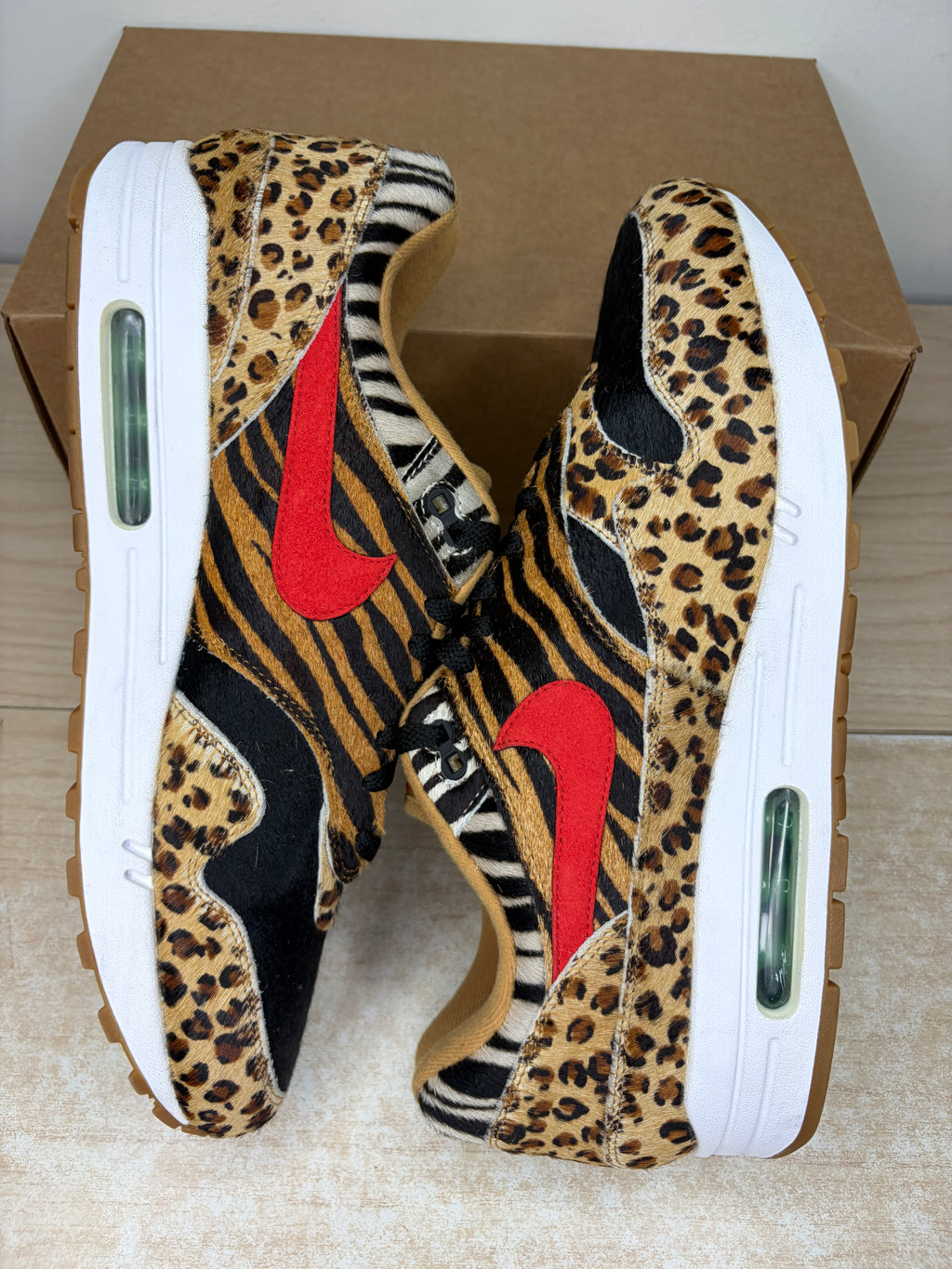 (2018) sz 13M Air Max 1 x Atmos Animal Pack - Preowned, No Box