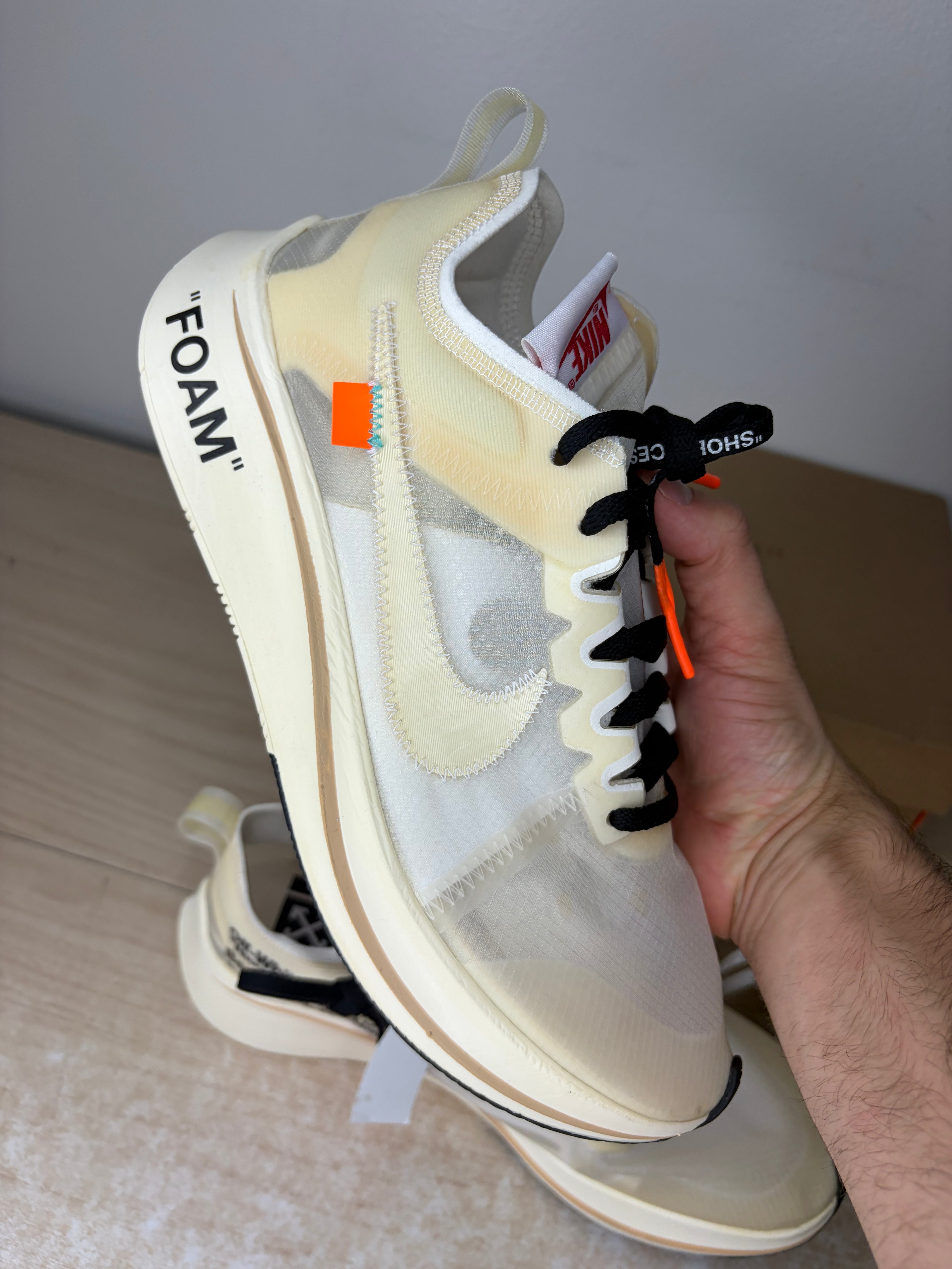 Sz 9M Nike Off White Zoom Fly White - Brand New, Original Box